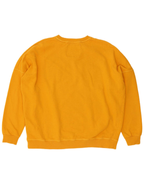 Superdry Womens Graphic Oversized Sweatshirt Jumper UK 12 Medium Yellow