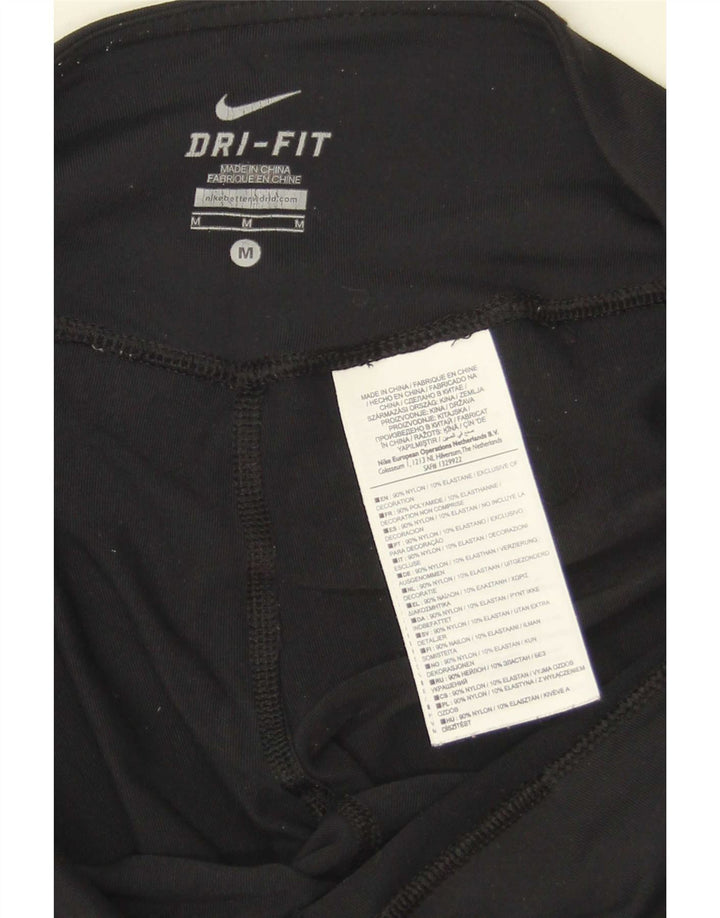 Nike Womens Dri Fit Capri Leggings UK 14 Medium Black Nylon