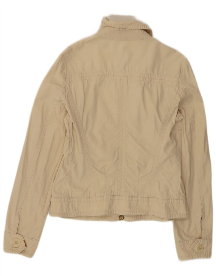 Burberry Womens Bomber Jacket UK 14 Medium Beige Cotton