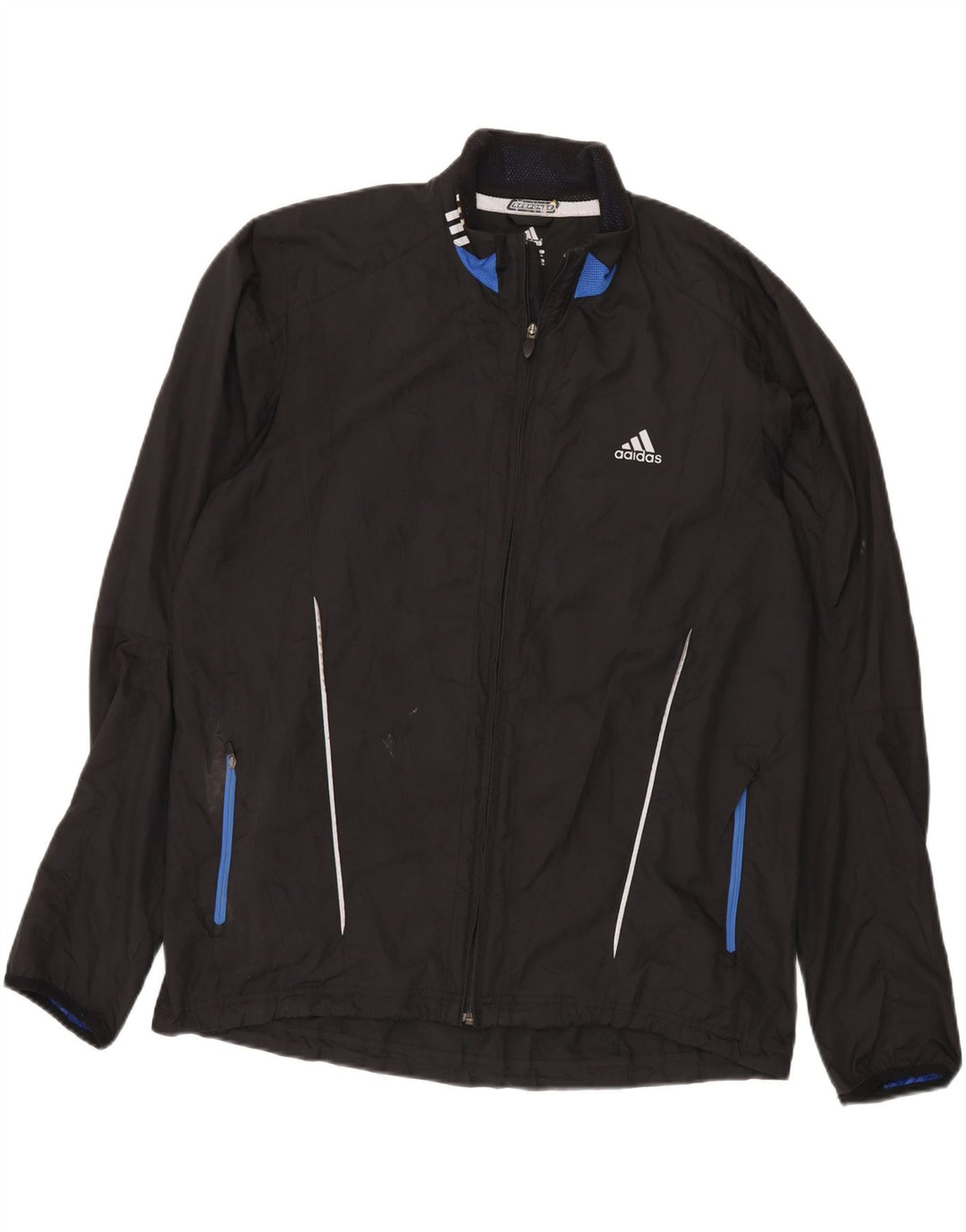 ADIDAS Mens Rain Jacket UK 42 XL Black Colourblock Polyester