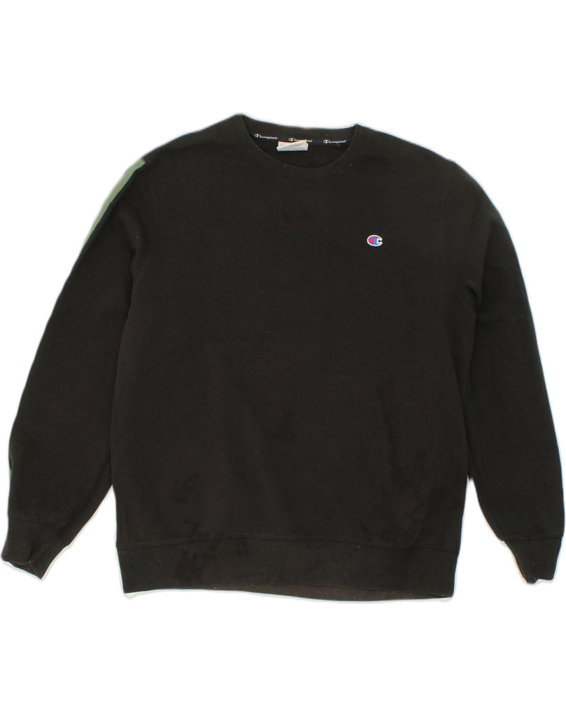 CHAMPION Mens Sweatshirt Jumper 2XL Black Cotton | Vintage Champion | Thrift | Second-Hand Champion | Used Clothing | Messina Hembry 