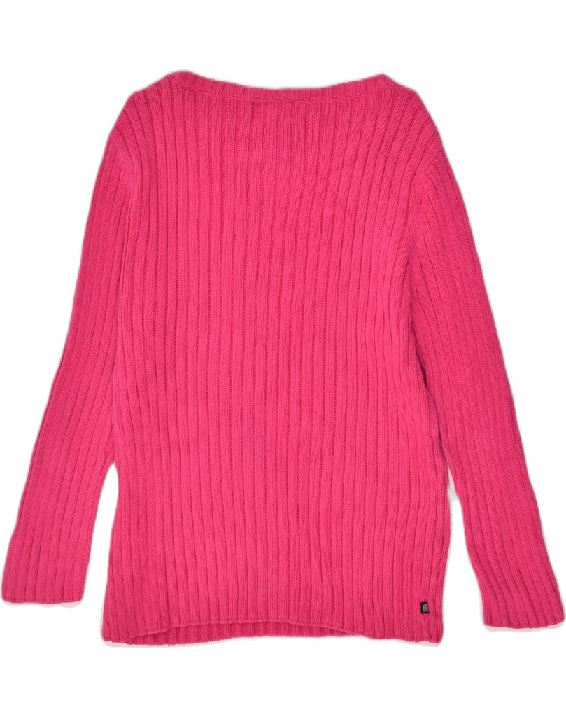 RALPH LAUREN Womens Boat Neck Jumper Sweater UK 18 XL Pink Cotton | Vintage Ralph Lauren | Thrift | Second-Hand Ralph Lauren | Used Clothing | Messina Hembry 