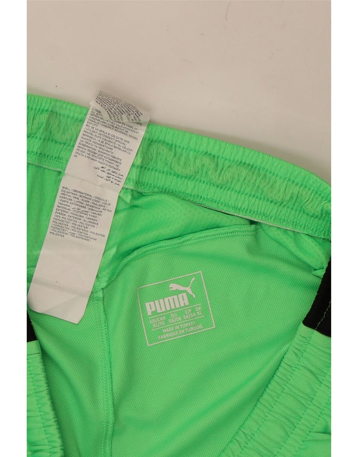 PUMA Mens Sport Shorts XL Green Colourblock Polyester Vintage Puma and Second-Hand Puma from Messina Hembry 