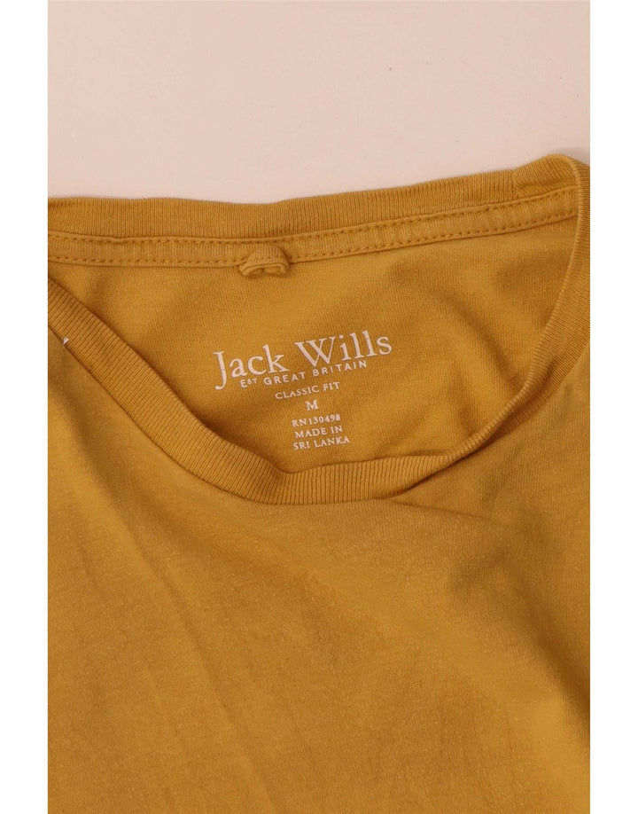 Jack Wills Mens Classic Fit T-Shirt Top Medium Yellow Cotton