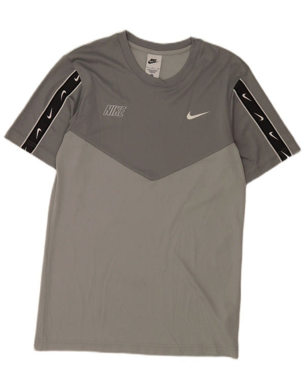 Nike Mens Graphic T-Shirt Top Small Grey Colourblock Polyester