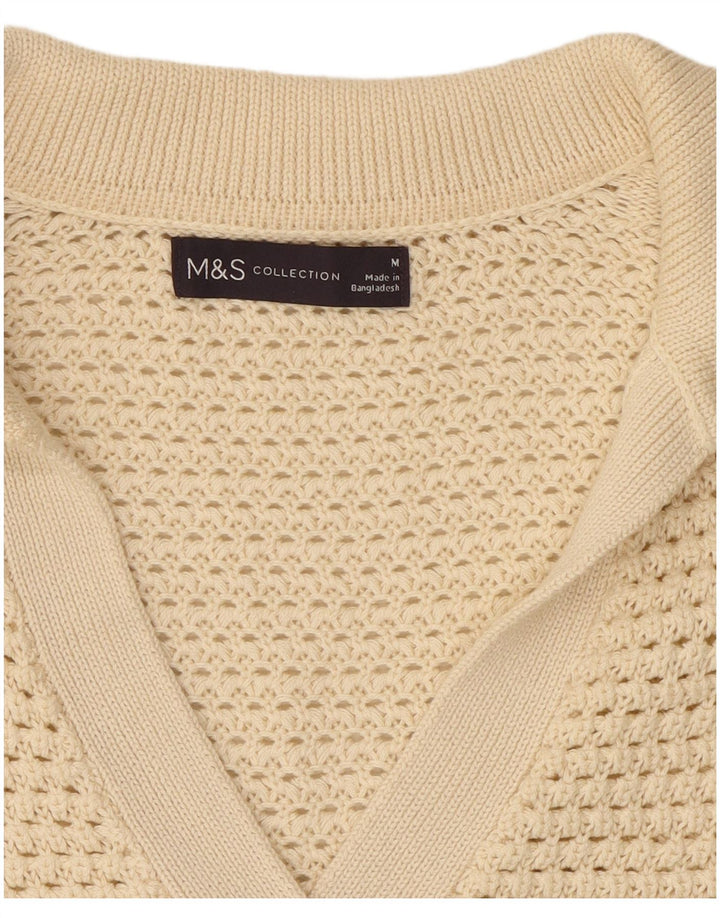 Marks & Spencer Womens Short Sleeve Polo Neck Jumper Sweater UK 14 Medium B
