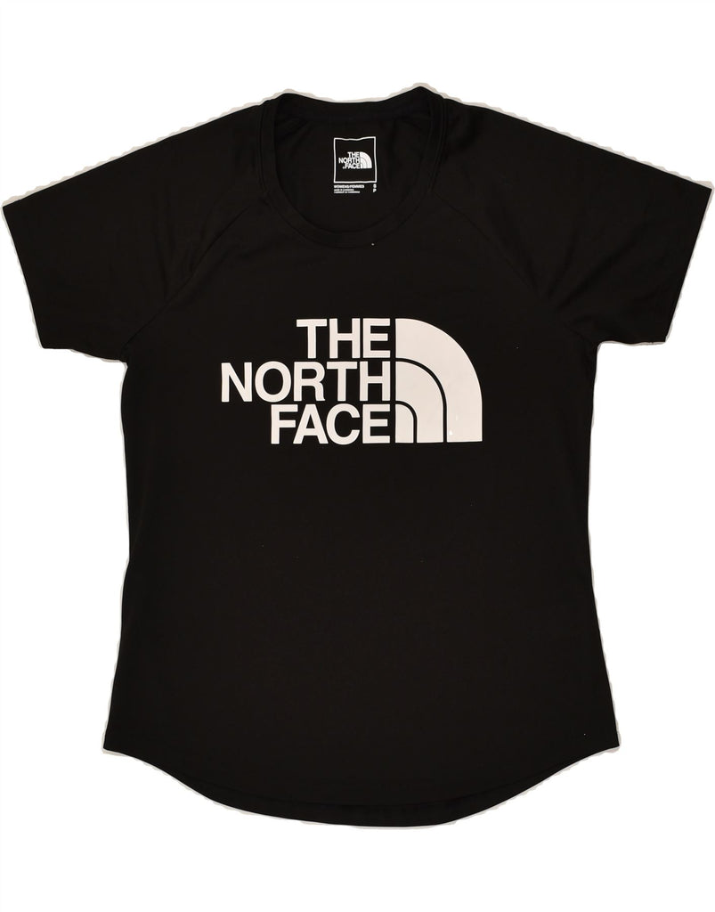 THE NORTH FACE Womens Graphic T-Shirt Top UK 10 Small Black Polyester | Vintage The North Face | Thrift | Second-Hand The North Face | Used Clothing | Messina Hembry 