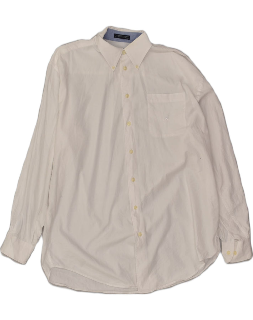 NAUTICA Mens Shirt Size 17 XL White Cotton | Vintage Nautica | Thrift | Second-Hand Nautica | Used Clothing | Messina Hembry 