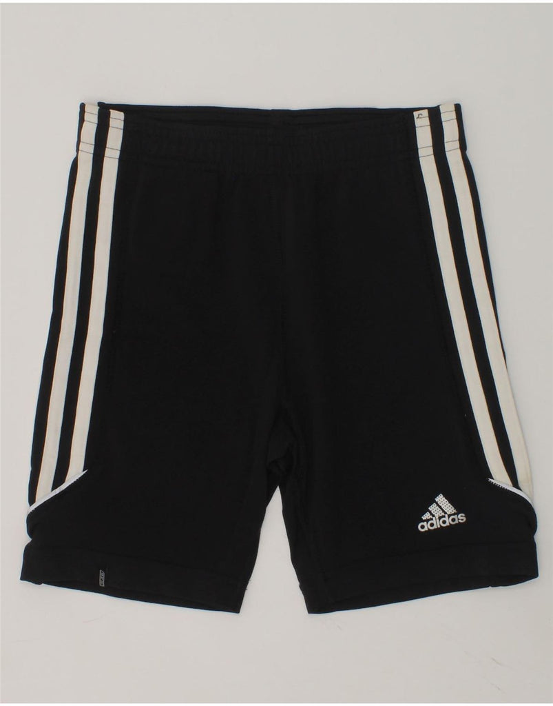 ADIDAS Womens Climalite Graphic Sport Shorts UK 8 Small Black Polyamide | Vintage Adidas | Thrift | Second-Hand Adidas | Used Clothing | Messina Hembry 