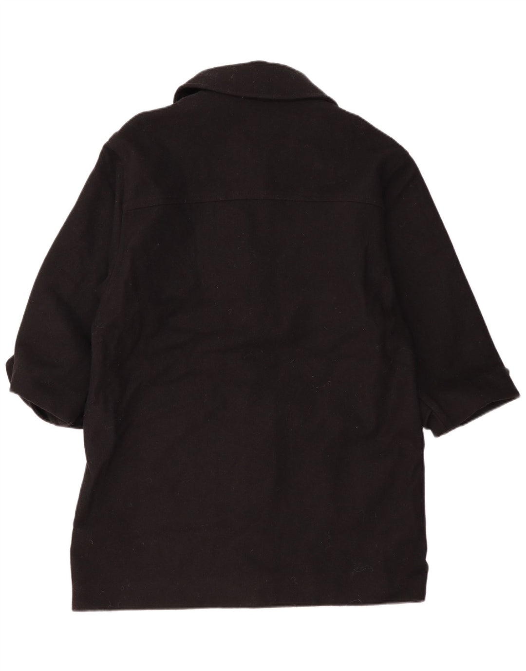 Vintage Womens Oversized Duffle Coat UK 14 Medium Black Wool