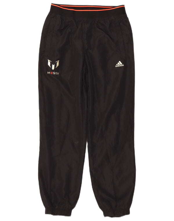 ADIDAS Boys MESSI Tracksuit Trousers Joggers 11-12 Years  Black Polyester