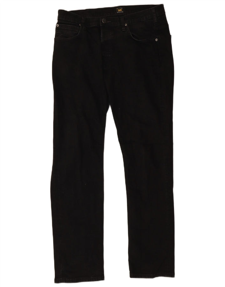 LEE Mens Straight Jeans W36 L32 Black Cotton