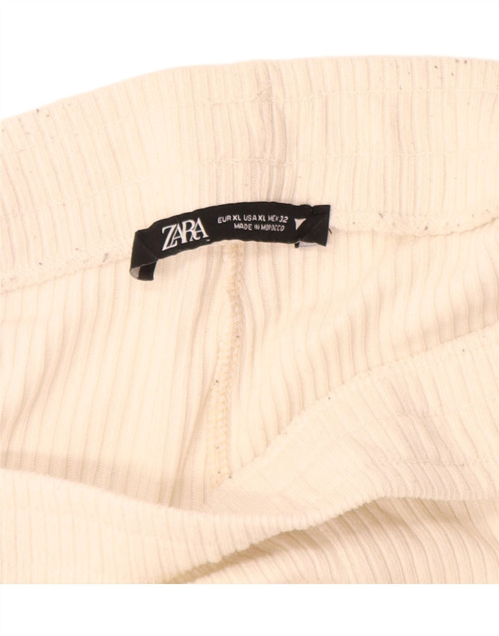 Zara Womens Tracksuit Trousers UK 18 XL Off White