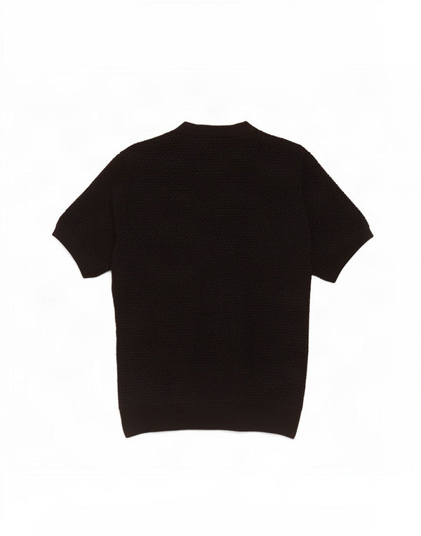 Zara Womens Short Sleeve Crew Neck Jumper Sweater UK 12 Medium Black
