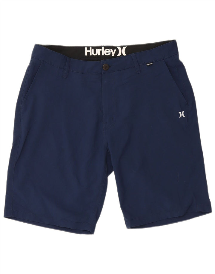 Hurley Mens Chino Shorts W34 Large Navy Blue Polyester