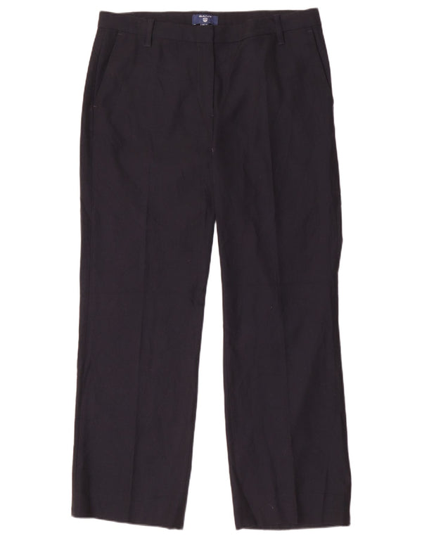 Gant Womens Straight Suit Trousers UK 14 Large W30 L29 Navy Blue Polyester