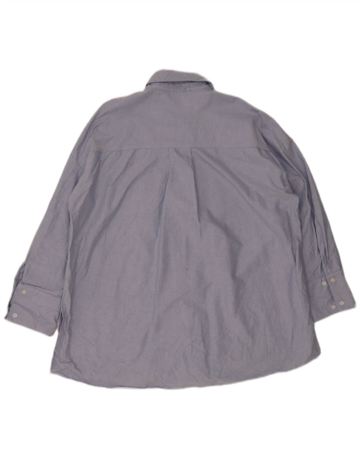 Zara Womens Longline Oversized Shirt UK 14 Medium Blue Cotton