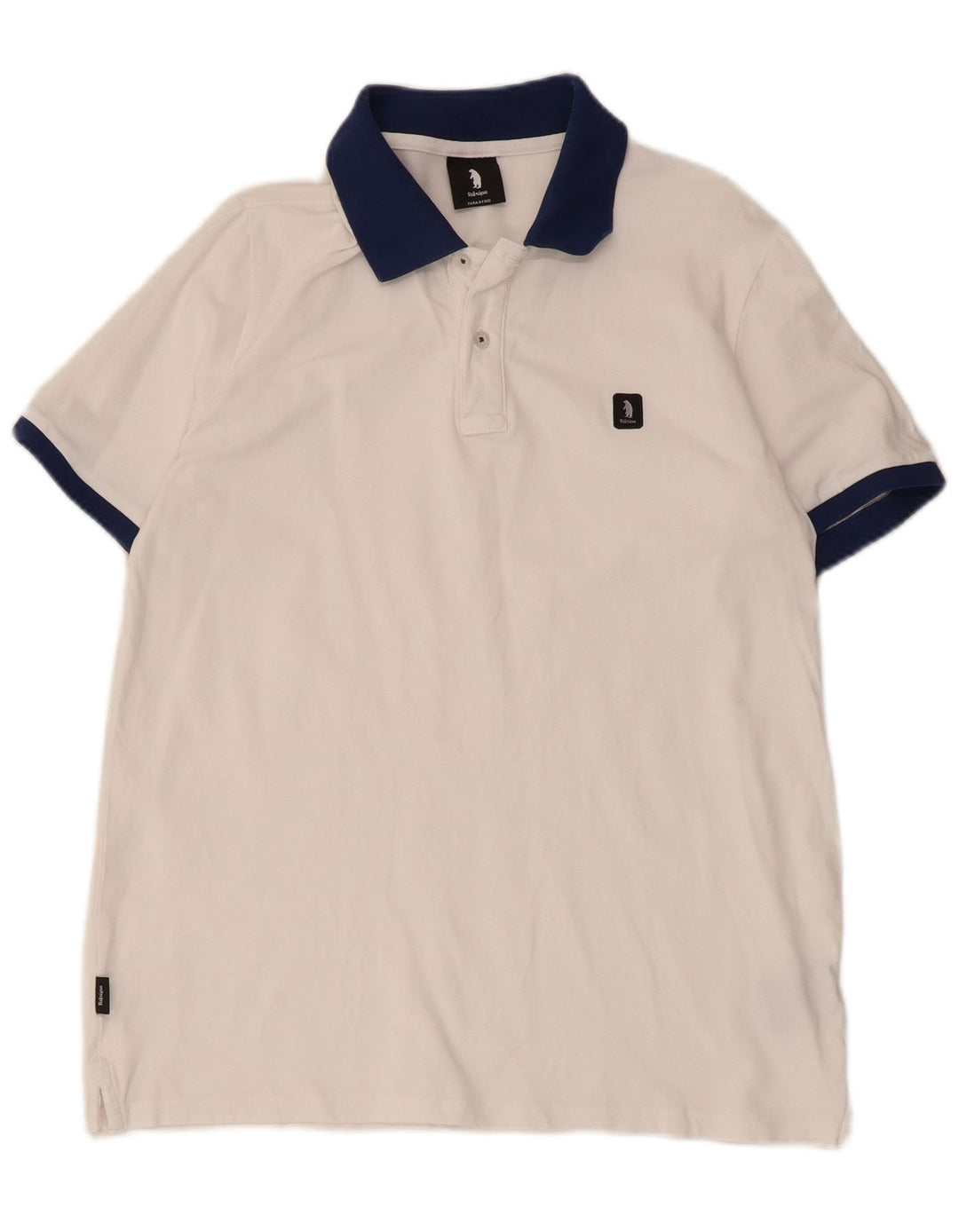 Refrigue Mens Polo Shirt Small White Colourblock Cotton