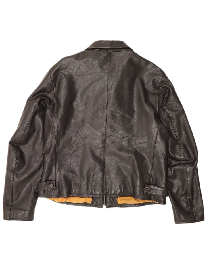 Protagonist Mens Leather Jacket UK 40 Large Black