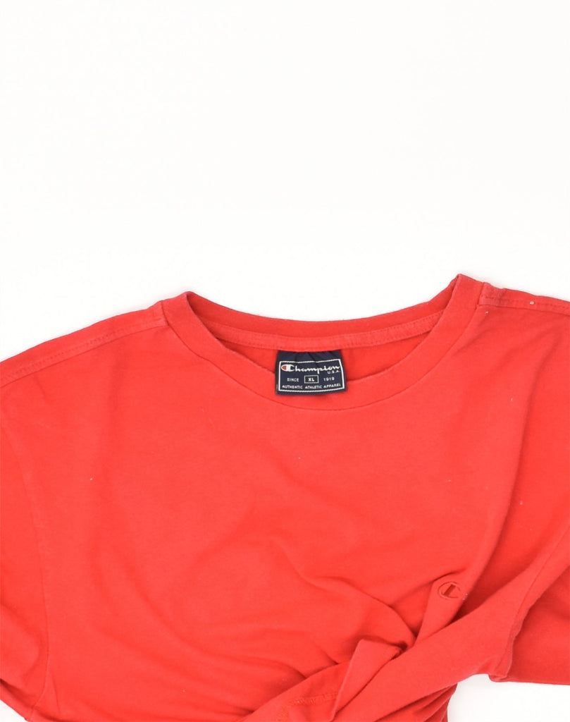 CHAMPION Womens Top Long Sleeve UK 18 XL Red Cotton | Vintage Champion | Thrift | Second-Hand Champion | Used Clothing | Messina Hembry 