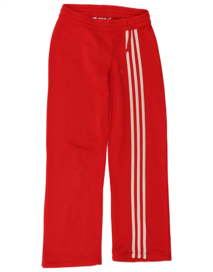 Adidas Womens Tracksuit Trousers UK 12 Medium Red Polyester