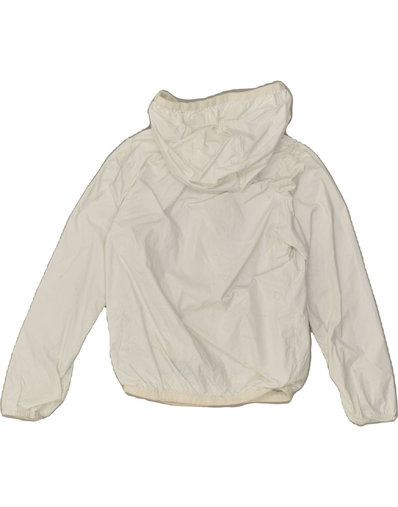 K-WAY Girls Hooded Rain Jacket 7-8 Years White Polyamide | Vintage K-Way | Thrift | Second-Hand K-Way | Used Clothing | Messina Hembry 