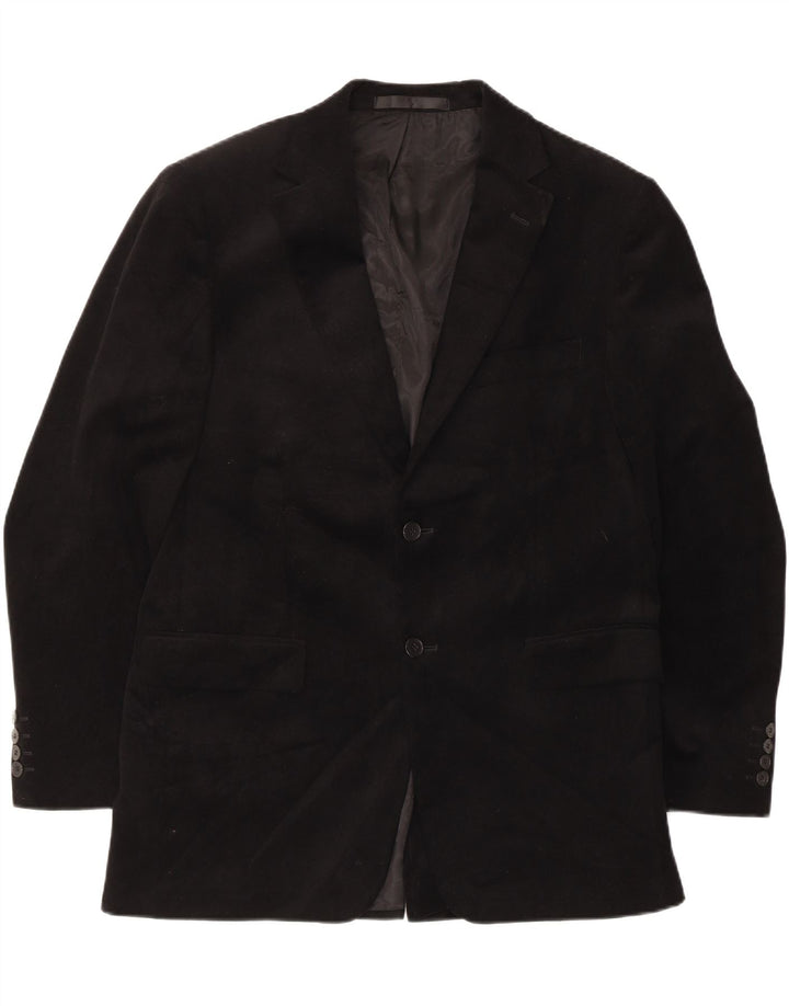 Marks & Spencer Mens 2 Button Velour Blazer Jacket UK 40 Medium Black