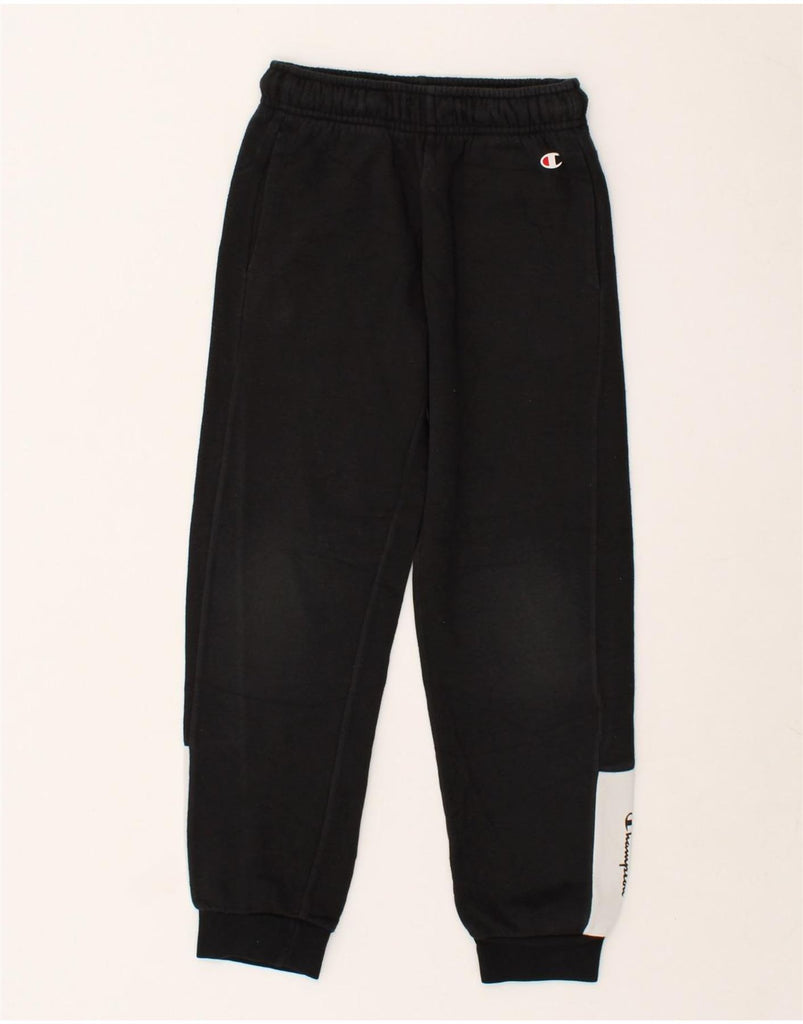 CHAMPION Boys Graphic Tracksuit Trousers Joggers 7-8 Years Small Black | Vintage Champion | Thrift | Second-Hand Champion | Used Clothing | Messina Hembry 