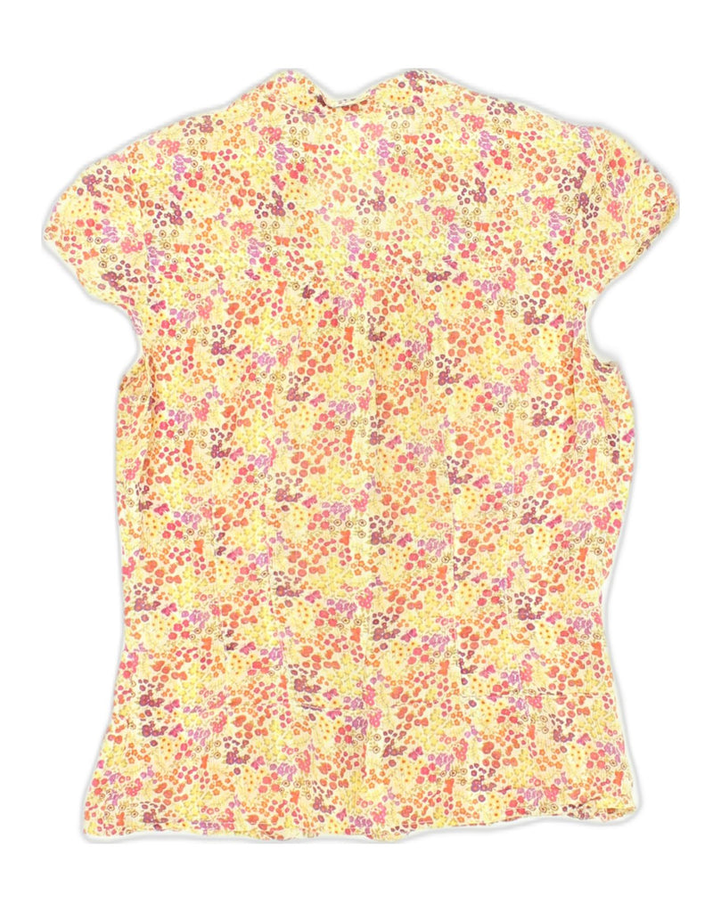 H&M Womens Short Sleeve Shirt Blouse EU 34 XS Yellow Floral Cotton | Vintage H&M | Thrift | Second-Hand H&M | Used Clothing | Messina Hembry 