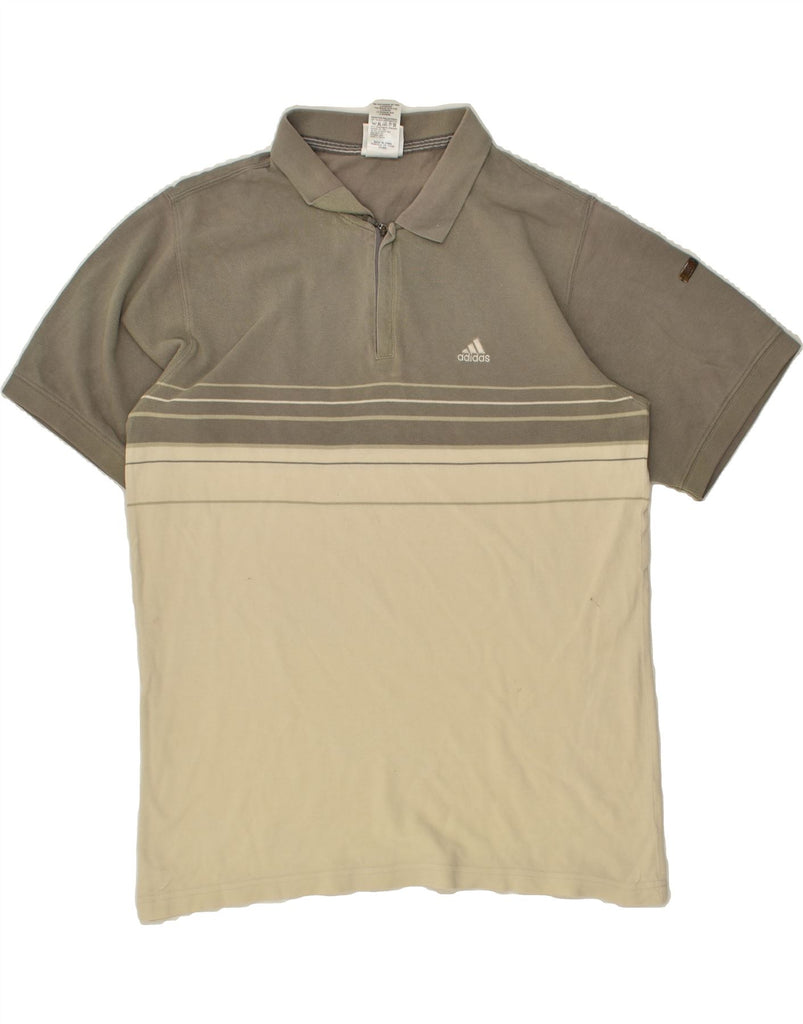 ADIDAS Mens Polo Shirt UK 40/42 Medium Brown Colourblock Vintage Adidas and Second-Hand Adidas from Messina Hembry 