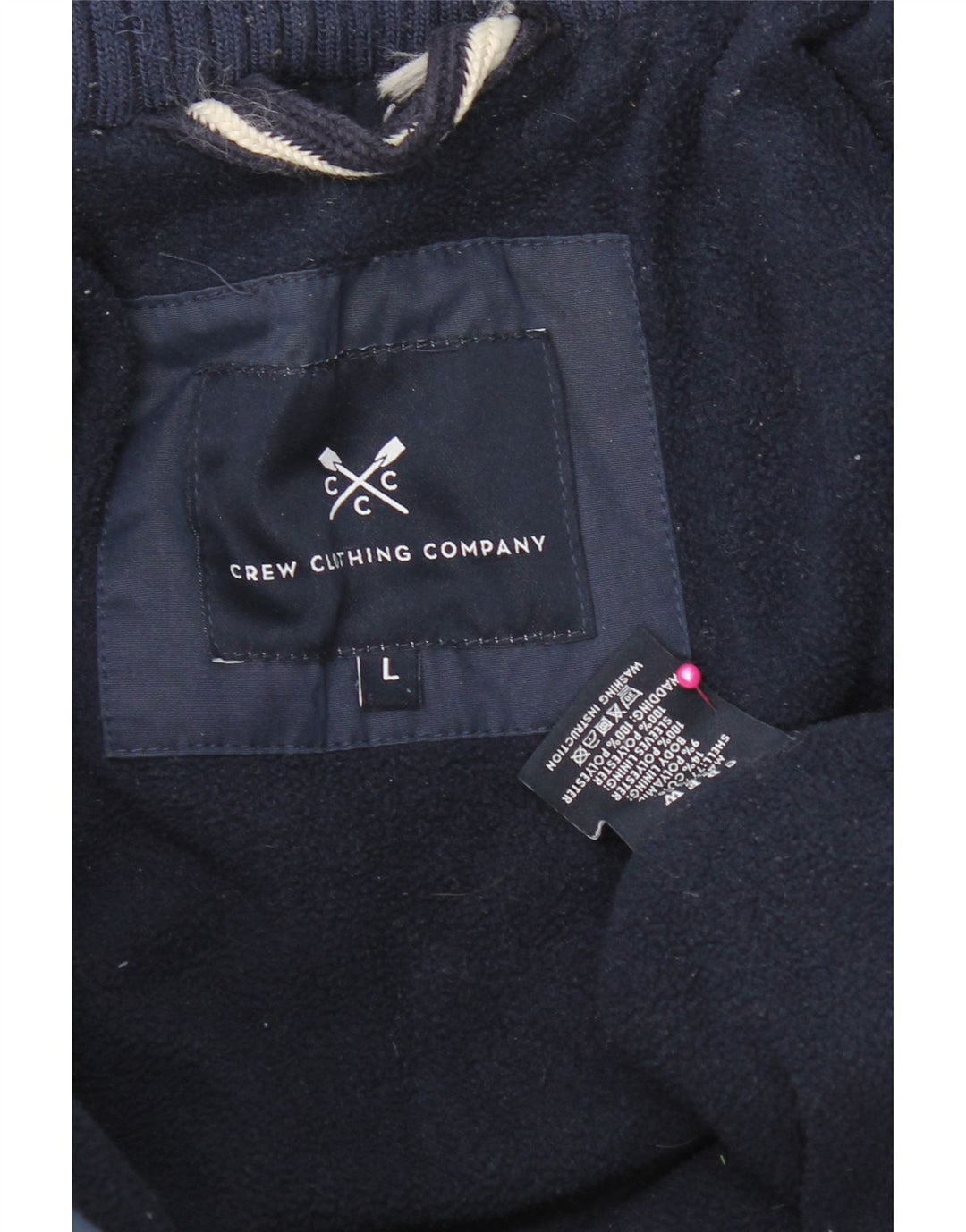 Crew Clothing Mens Padded Jacket UK 40 Large Navy Blue Cotton