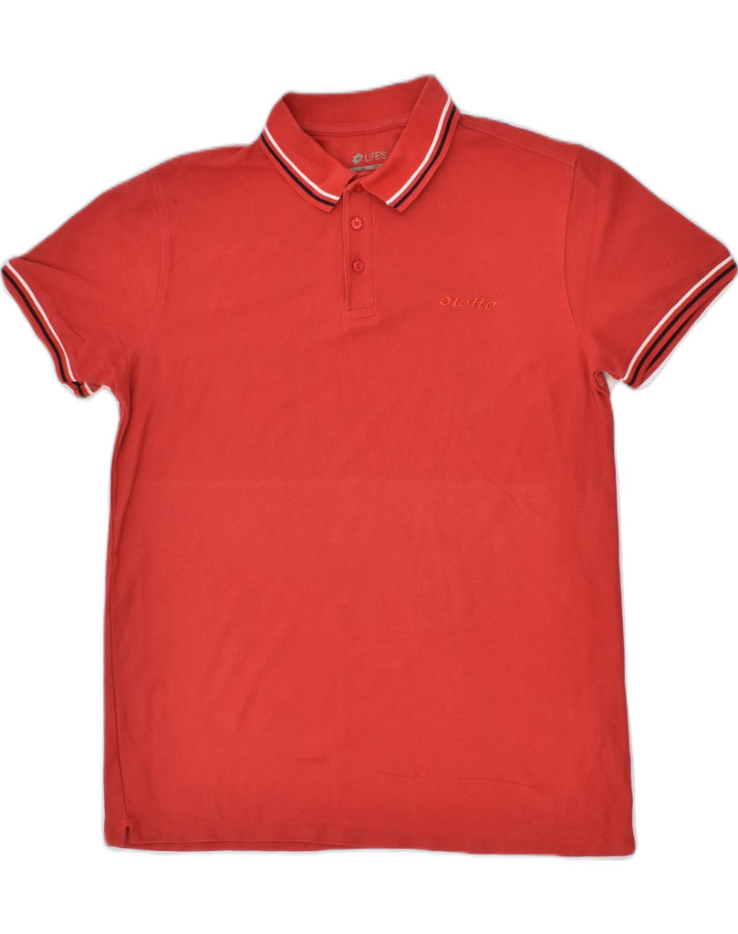 LOTTO Mens Slim Polo Shirt XL Red Cotton | Vintage Lotto | Thrift | Second-Hand Lotto | Used Clothing | Messina Hembry 