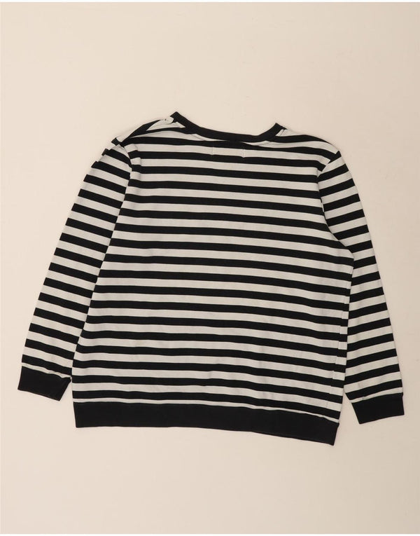 Calvin Klein Jeans Womens Graphic Sweatshirt Jumper UK 18 XL Black Striped