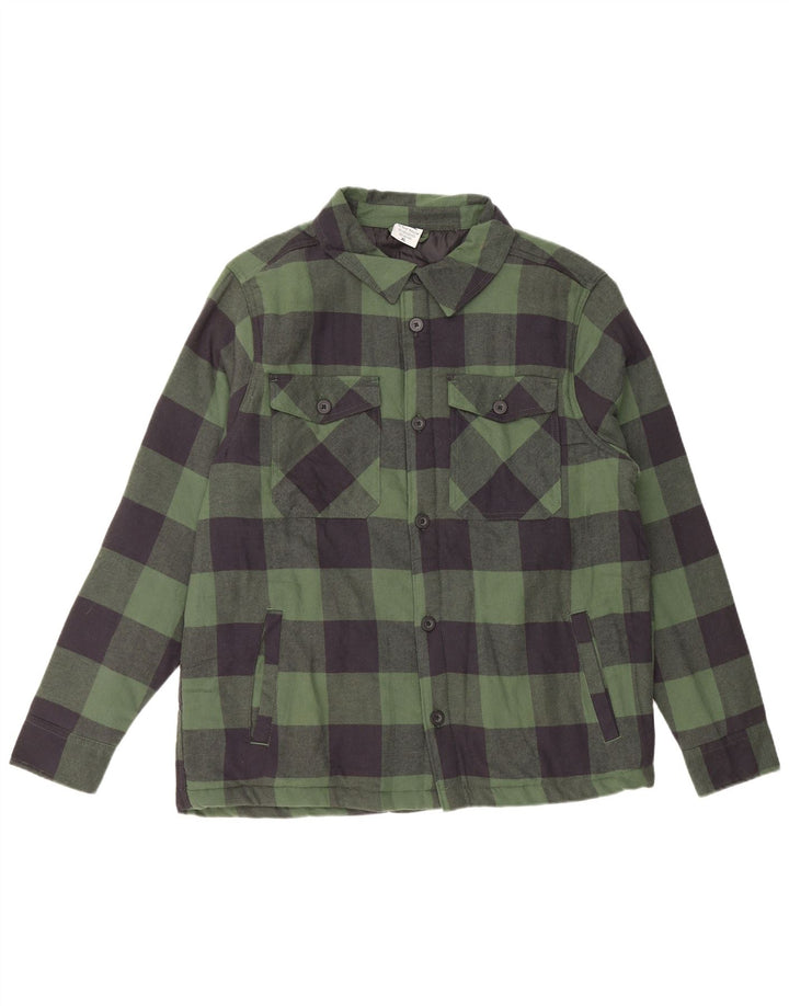 ACTIVE TOUCH Mens Lumberjack Flannel Shirt XL Green Gingham Cotton