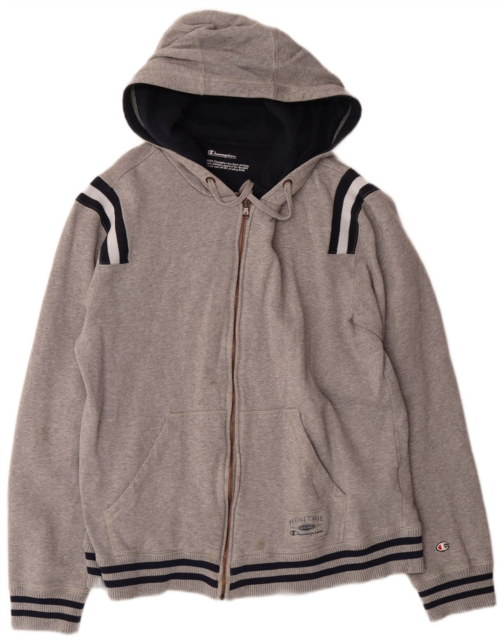 CHAMPION Womens Zip Hoodie Sweater UK 18 XL Grey Cotton