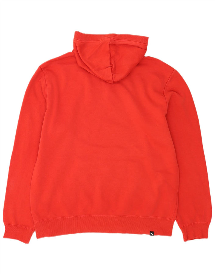 Puma Mens Graphic Hoodie Jumper Large Red Cotton