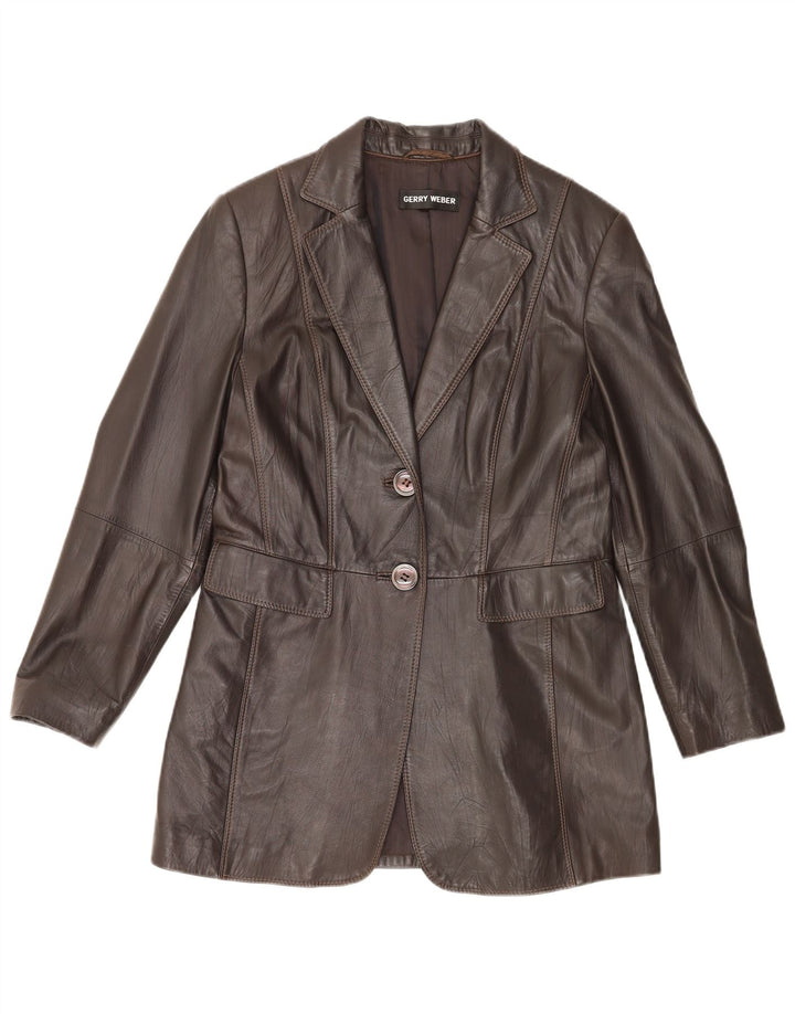 Gerry Weber Womens 2 Button Blazer Jacket UK 14 Medium Brown