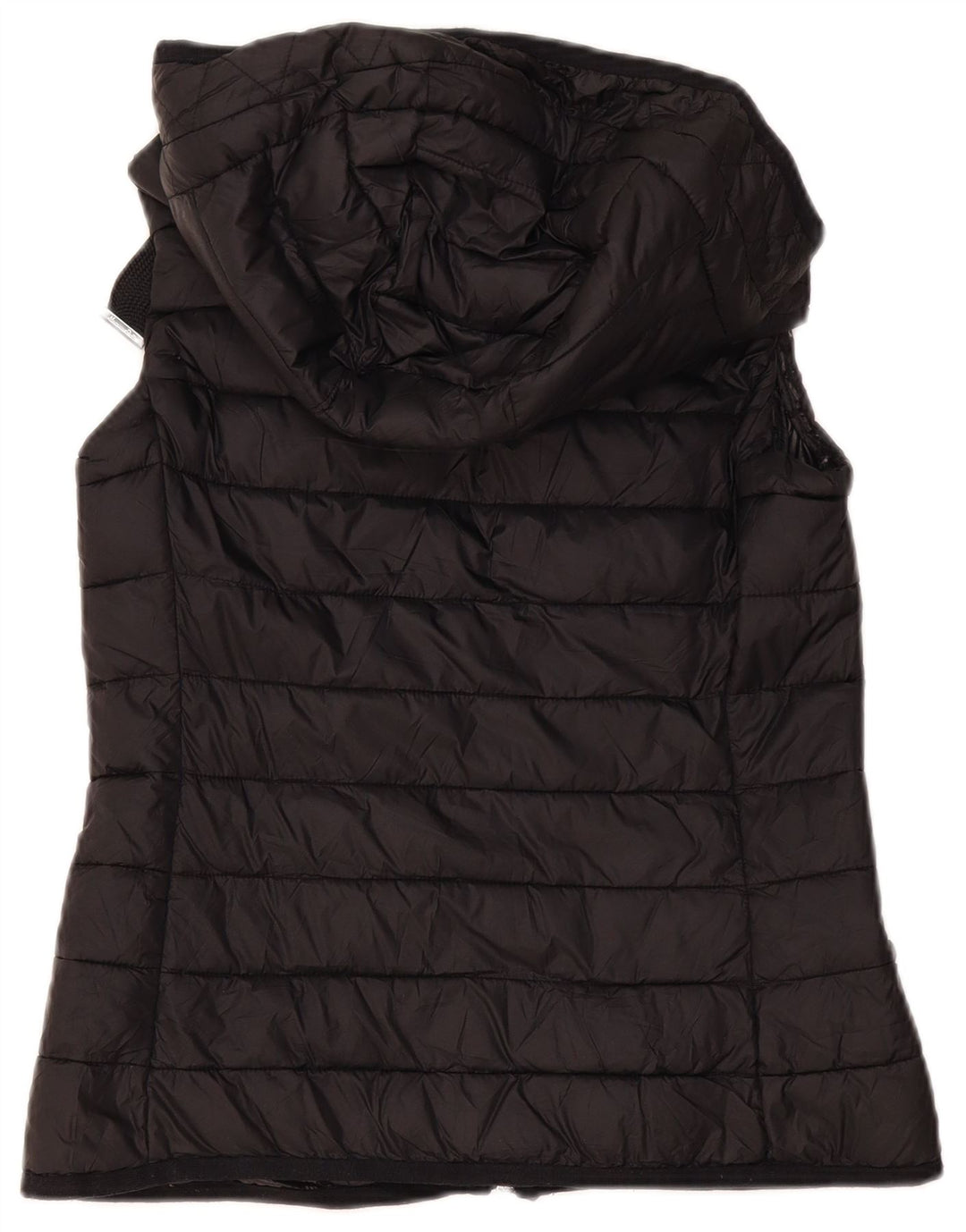 Massimo Dutti Womens Hooded Padded Gilet UK 10 Small Black