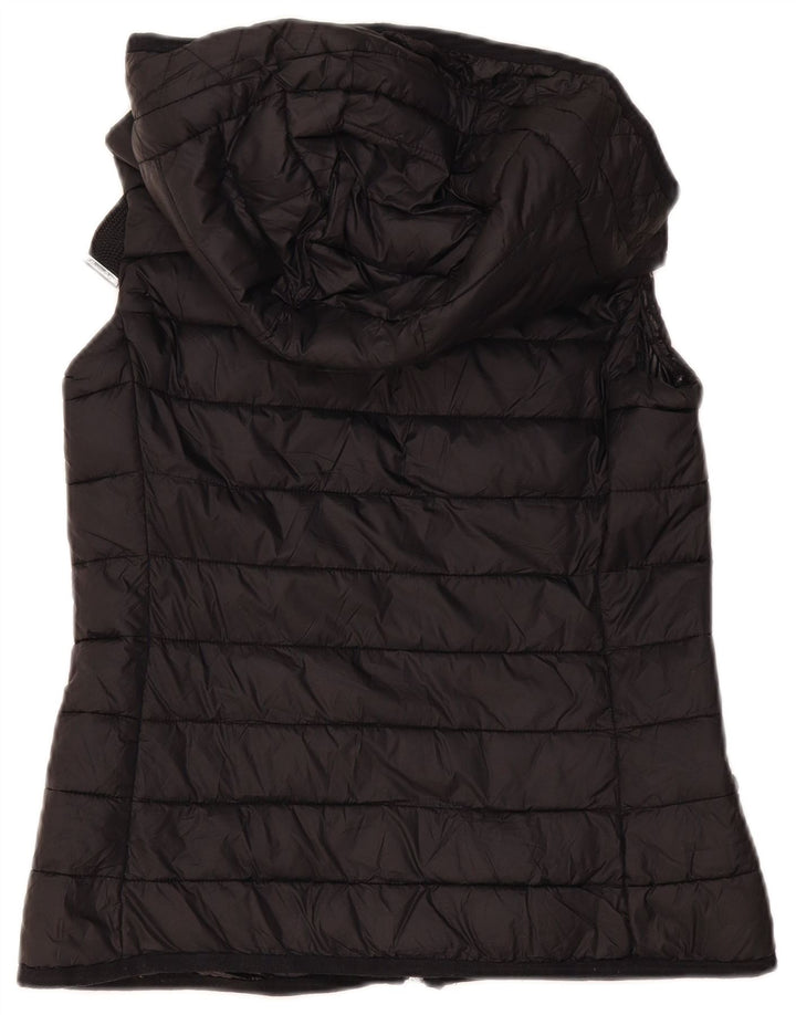 Massimo Dutti Womens Hooded Padded Gilet UK 10 Small Black