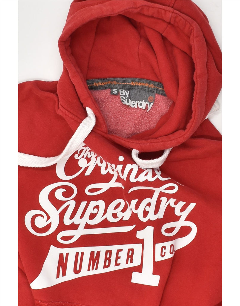 SUPERDRY Mens Graphic Hoodie Jumper Small Red Cotton | Vintage Superdry | Thrift | Second-Hand Superdry | Used Clothing | Messina Hembry 