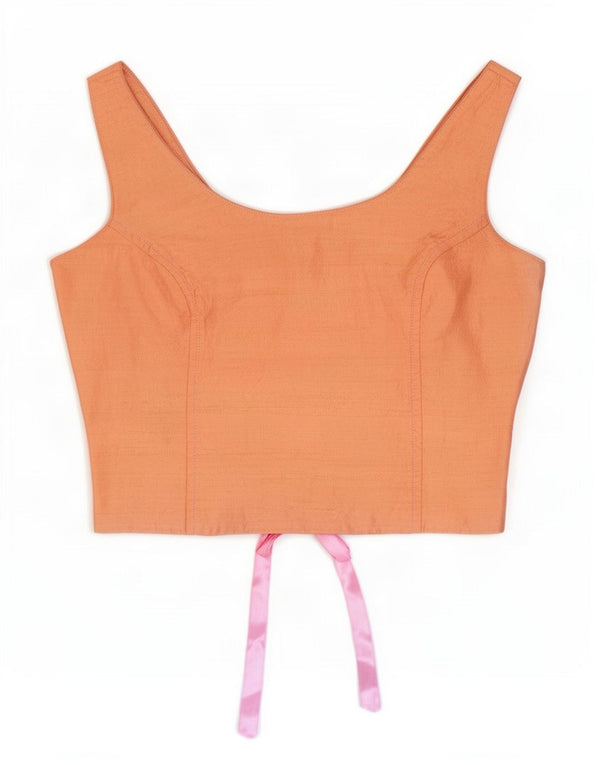 Vintage Womens Sleeveless Corset Top UK 12 Medium Pink