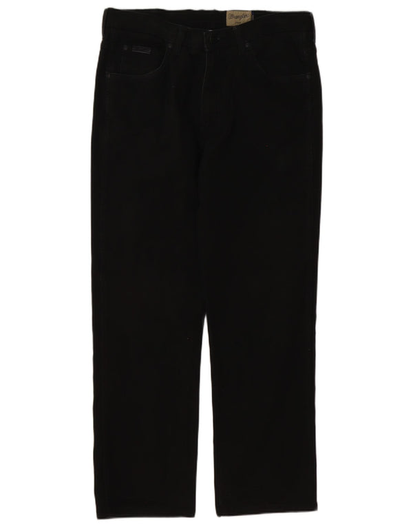 Wrangler Mens Arizona Stretch Straight Casual Trousers W35 L34 Black Cotton