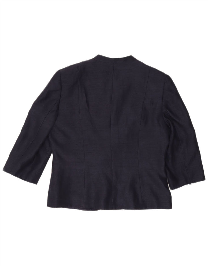 JACQUES VERT Womens 3/4 Sleeve Bolero Jacket UK 14 Large Navy Blue