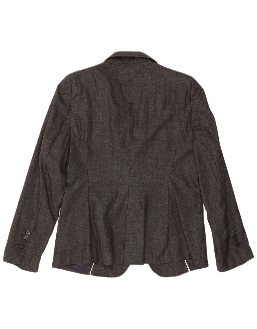 Zara Womens 1 Button Blazer Jacket US 8 Medium Grey Wool
