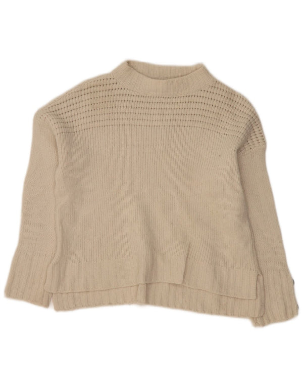 MASSIMO DUTTI Womens Turtle Neck Jumper Sweater UK 6 XS Off White