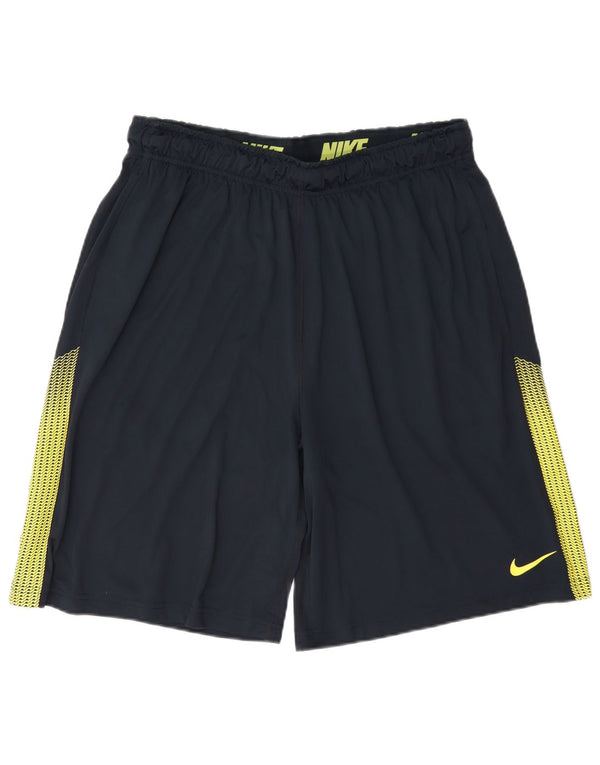 Nike Mens Dri Fit Sport Shorts Large Navy Blue Colourblock Polyester