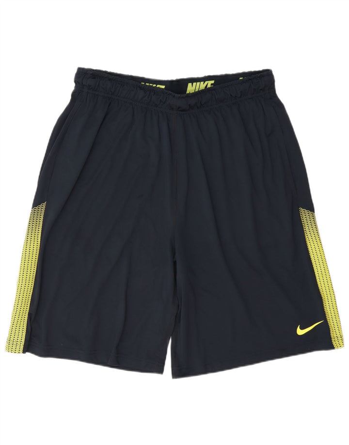 Nike Mens Dri Fit Sport Shorts Large Navy Blue Colourblock Polyester