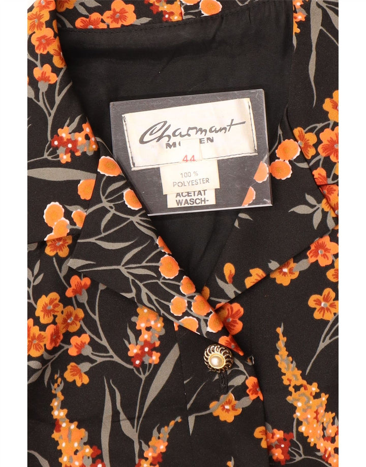 CHARMANT Womens Maxi Dress IT 44 Medium Black Floral Polyester