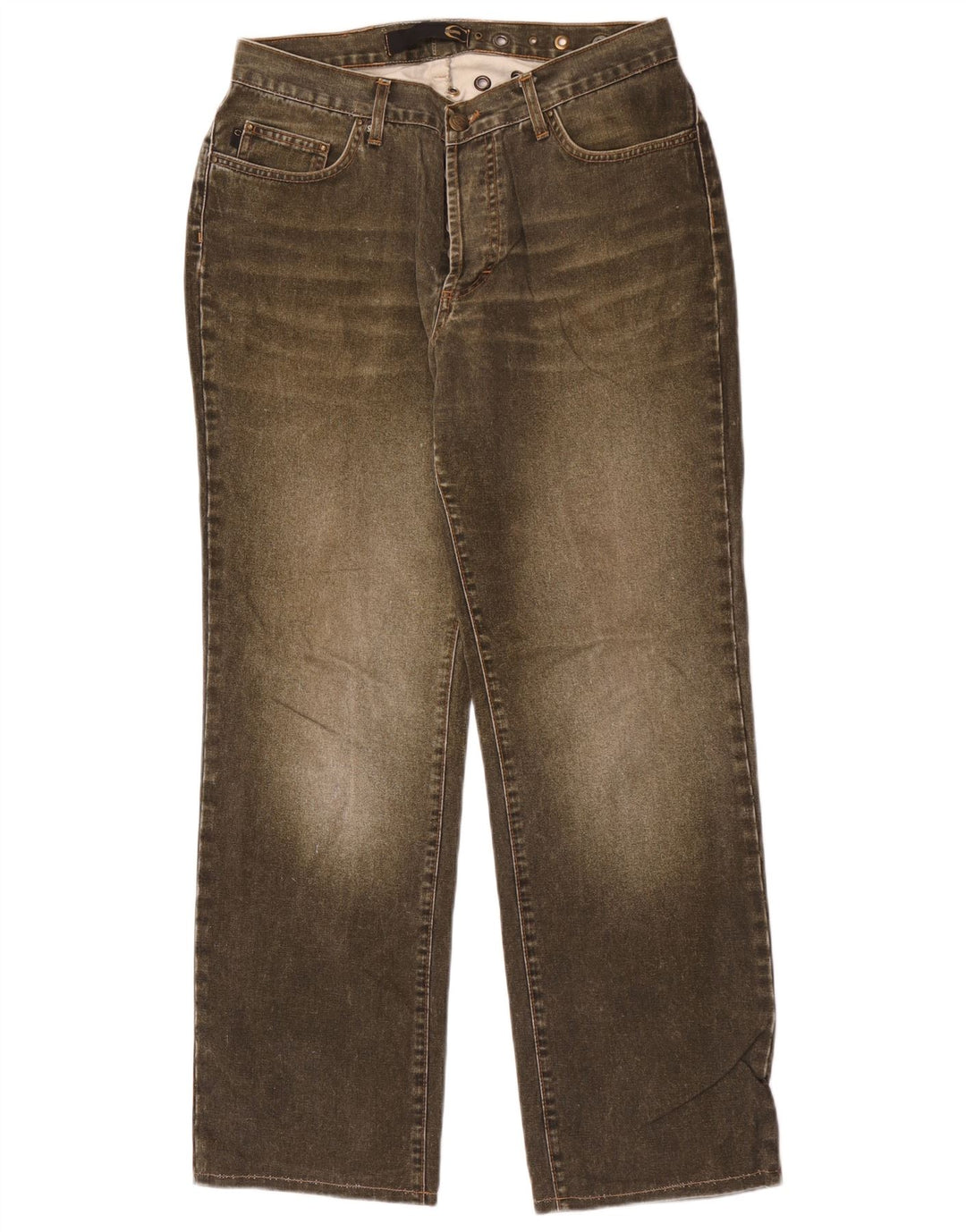 Just Cavalli Womens Straight Jeans W30 L30 Khaki Cotton