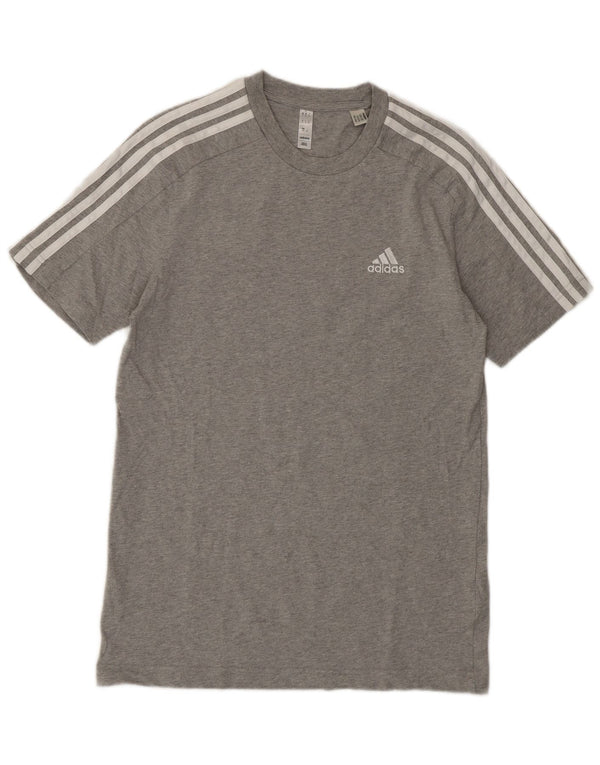Adidas Mens T-Shirt Top Small Grey Cotton
